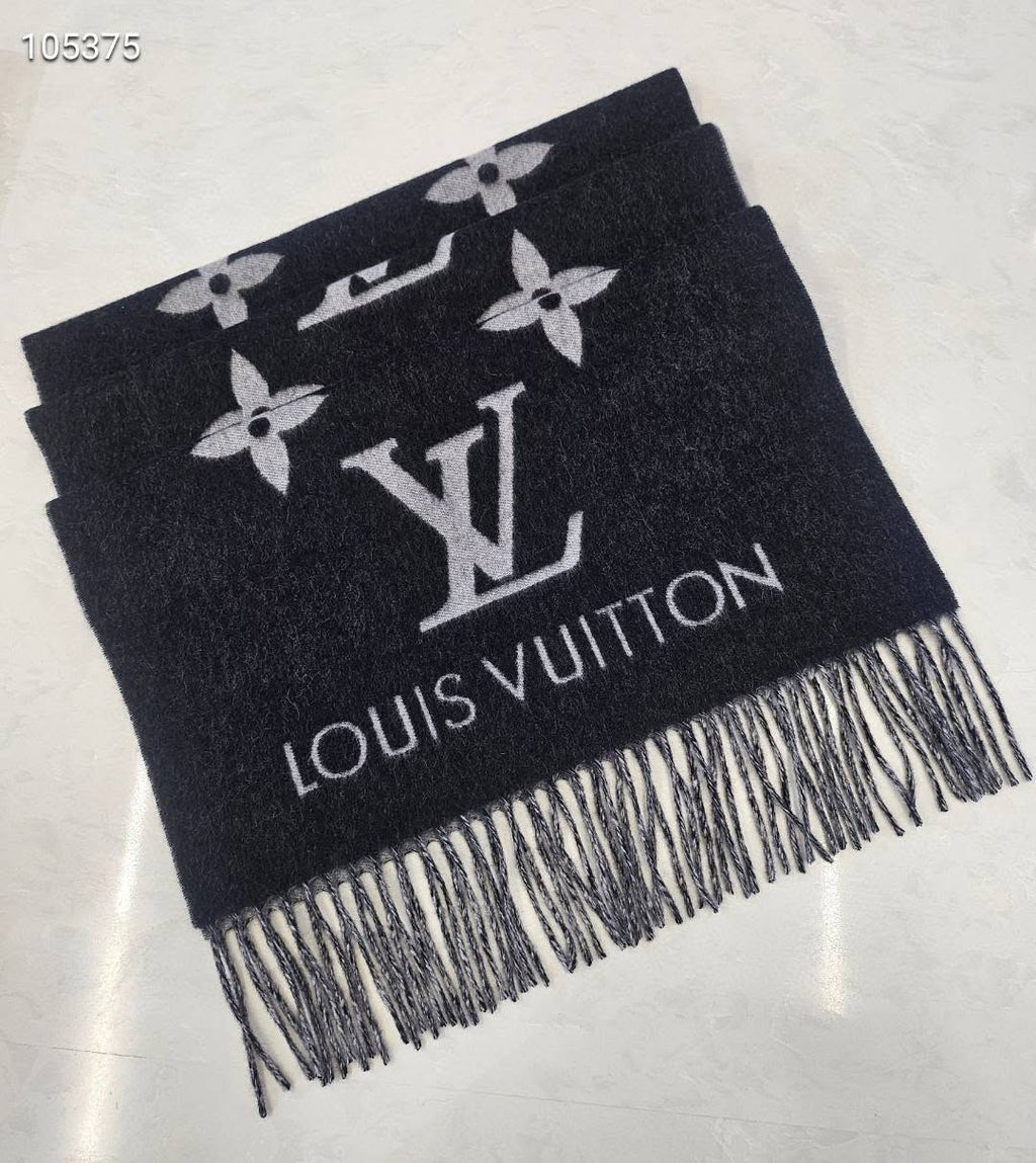 LV Reykjavik 全羊絨提花Logo圍巾